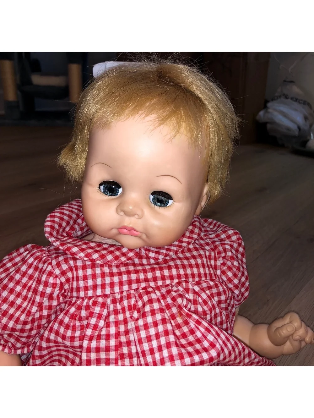 VINTAGE 1965 MADAME ALEXANDER 20” BABY DOLL PUDDIN PUSSYCAT RED DRESS BLONDE